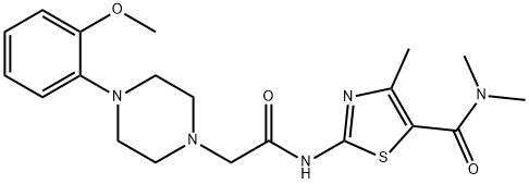 2-[[2-[4-(2-methoxyphenyl)piperazin-1-yl]acetyl]amino]-N,N,4-trimethyl-1,3-thiazole-5-carboxamide Struktur