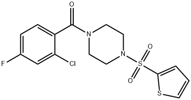 (2-chloro-4-fluorophenyl)-(4-thiophen-2-ylsulfonylpiperazin-1-yl)methanone Struktur