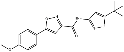 N-(5-tert-butyl-1,2-oxazol-3-yl)-5-(4-methoxyphenyl)-1,2-oxazole-3-carboxamide Struktur