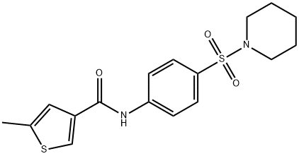 5-methyl-N-(4-piperidin-1-ylsulfonylphenyl)thiophene-3-carboxamide Struktur