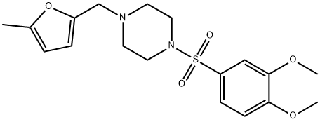 1-(3,4-dimethoxyphenyl)sulfonyl-4-[(5-methylfuran-2-yl)methyl]piperazine Struktur