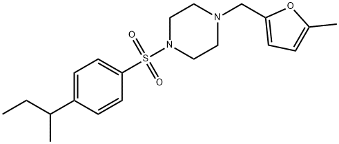 1-(4-butan-2-ylphenyl)sulfonyl-4-[(5-methylfuran-2-yl)methyl]piperazine Struktur