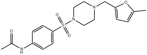 N-[4-[4-[(5-methylfuran-2-yl)methyl]piperazin-1-yl]sulfonylphenyl]acetamide Struktur