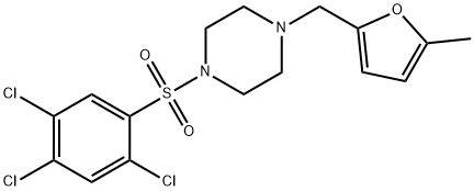 1-[(5-methylfuran-2-yl)methyl]-4-(2,4,5-trichlorophenyl)sulfonylpiperazine Struktur