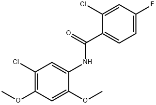 2-chloro-N-(5-chloro-2,4-dimethoxyphenyl)-4-fluorobenzamide Struktur