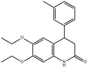 6,7-diethoxy-4-(3-methylphenyl)-3,4-dihydro-1H-quinolin-2-one Struktur