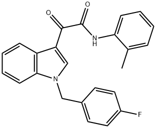 2-[1-[(4-fluorophenyl)methyl]indol-3-yl]-N-(2-methylphenyl)-2-oxoacetamide Struktur