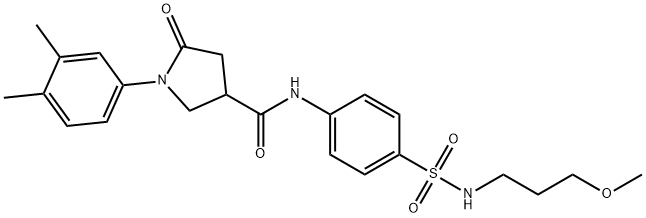 1-(3,4-dimethylphenyl)-N-[4-(3-methoxypropylsulfamoyl)phenyl]-5-oxopyrrolidine-3-carboxamide Struktur