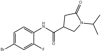 N-(4-bromo-2-fluorophenyl)-5-oxo-1-propan-2-ylpyrrolidine-3-carboxamide Struktur