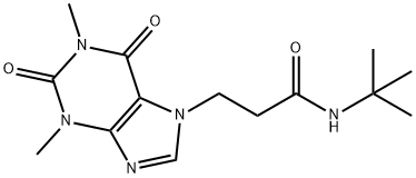 N-tert-butyl-3-(1,3-dimethyl-2,6-dioxopurin-7-yl)propanamide Struktur