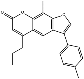 9-methyl-3-(4-methylphenyl)-5-propylfuro[3,2-g]chromen-7-one Struktur