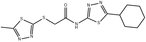 N-(5-cyclohexyl-1,3,4-thiadiazol-2-yl)-2-[(5-methyl-1,3,4-thiadiazol-2-yl)sulfanyl]acetamide Struktur