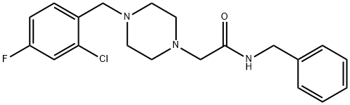 N-benzyl-2-[4-[(2-chloro-4-fluorophenyl)methyl]piperazin-1-yl]acetamide Struktur