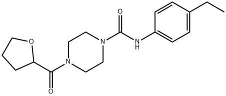 N-(4-ethylphenyl)-4-(oxolane-2-carbonyl)piperazine-1-carboxamide Struktur