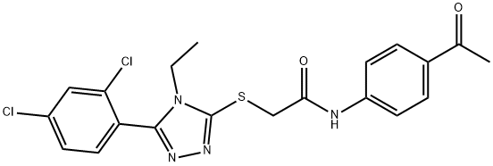 N-(4-acetylphenyl)-2-[[5-(2,4-dichlorophenyl)-4-ethyl-1,2,4-triazol-3-yl]sulfanyl]acetamide Struktur