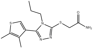 2-[[5-(4,5-dimethylthiophen-3-yl)-4-propyl-1,2,4-triazol-3-yl]sulfanyl]acetamide Struktur