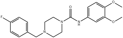 N-(3,4-dimethoxyphenyl)-4-[(4-fluorophenyl)methyl]piperazine-1-carboxamide Struktur