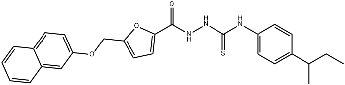 1-(4-butan-2-ylphenyl)-3-[[5-(naphthalen-2-yloxymethyl)furan-2-carbonyl]amino]thiourea Struktur