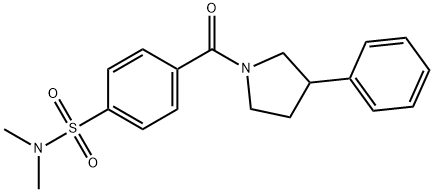 N,N-dimethyl-4-(3-phenylpyrrolidine-1-carbonyl)benzenesulfonamide Struktur