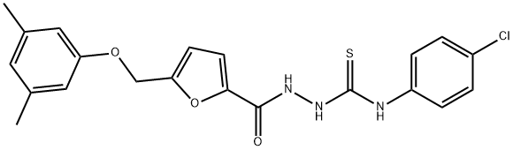 1-(4-chlorophenyl)-3-[[5-[(3,5-dimethylphenoxy)methyl]furan-2-carbonyl]amino]thiourea Struktur