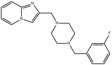 2-[[4-[(3-fluorophenyl)methyl]piperazin-1-yl]methyl]imidazo[1,2-a]pyridine Struktur