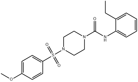 N-(2-ethylphenyl)-4-(4-methoxyphenyl)sulfonylpiperazine-1-carboxamide Struktur