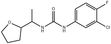 1-(3-chloro-4-fluorophenyl)-3-[1-(oxolan-2-yl)ethyl]urea Struktur