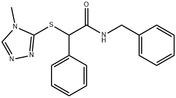 N-benzyl-2-[(4-methyl-1,2,4-triazol-3-yl)sulfanyl]-2-phenylacetamide Struktur