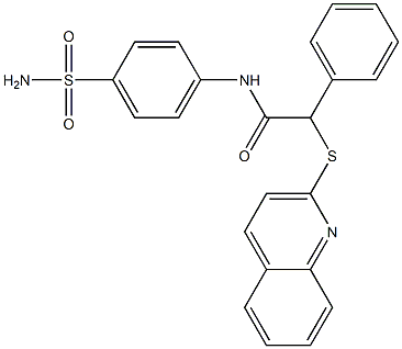 2-phenyl-2-quinolin-2-ylsulfanyl-N-(4-sulfamoylphenyl)acetamide Struktur