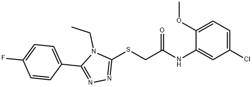 N-(5-chloro-2-methoxyphenyl)-2-[[4-ethyl-5-(4-fluorophenyl)-1,2,4-triazol-3-yl]sulfanyl]acetamide Struktur