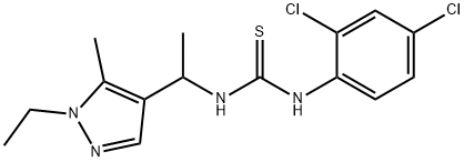 1-(2,4-dichlorophenyl)-3-[1-(1-ethyl-5-methylpyrazol-4-yl)ethyl]thiourea Struktur