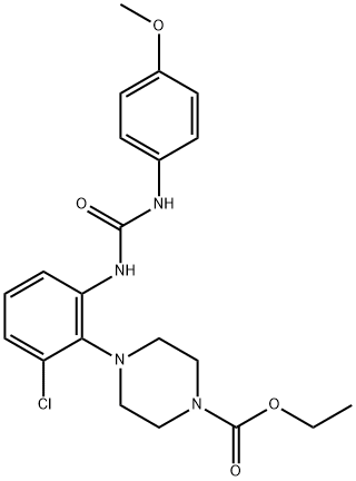 ethyl 4-[2-chloro-6-[(4-methoxyphenyl)carbamoylamino]phenyl]piperazine-1-carboxylate Struktur