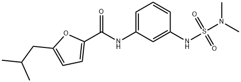 N-[3-(dimethylsulfamoylamino)phenyl]-5-(2-methylpropyl)furan-2-carboxamide Struktur