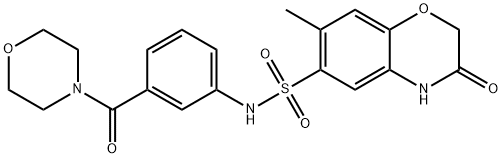 7-methyl-N-[3-(morpholine-4-carbonyl)phenyl]-3-oxo-4H-1,4-benzoxazine-6-sulfonamide Struktur