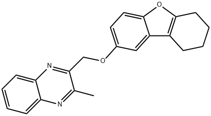 2-methyl-3-(6,7,8,9-tetrahydrodibenzofuran-2-yloxymethyl)quinoxaline Struktur