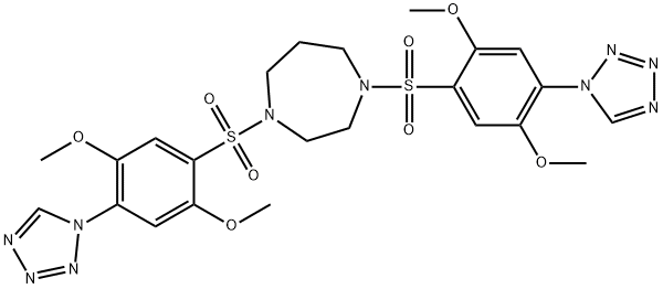 1,4-bis[[2,5-dimethoxy-4-(tetrazol-1-yl)phenyl]sulfonyl]-1,4-diazepane Struktur