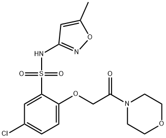 5-chloro-N-(5-methyl-1,2-oxazol-3-yl)-2-(2-morpholin-4-yl-2-oxoethoxy)benzenesulfonamide Struktur