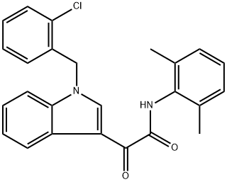 2-[1-[(2-chlorophenyl)methyl]indol-3-yl]-N-(2,6-dimethylphenyl)-2-oxoacetamide Struktur