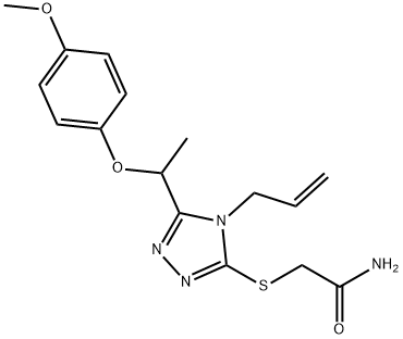 2-[[5-[1-(4-methoxyphenoxy)ethyl]-4-prop-2-enyl-1,2,4-triazol-3-yl]sulfanyl]acetamide Struktur