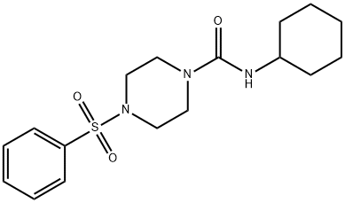 4-(benzenesulfonyl)-N-cyclohexylpiperazine-1-carboxamide Struktur