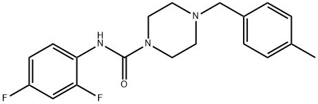 N-(2,4-difluorophenyl)-4-[(4-methylphenyl)methyl]piperazine-1-carboxamide Struktur