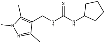 1-cyclopentyl-3-[(1,3,5-trimethylpyrazol-4-yl)methyl]thiourea Struktur