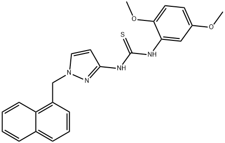 1-(2,5-dimethoxyphenyl)-3-[1-(naphthalen-1-ylmethyl)pyrazol-3-yl]thiourea Struktur