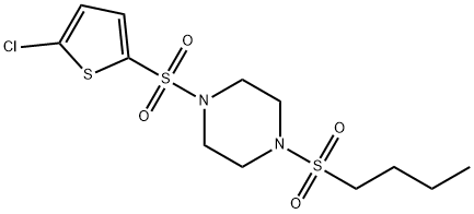 1-butylsulfonyl-4-(5-chlorothiophen-2-yl)sulfonylpiperazine Struktur