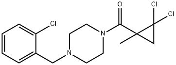 [4-[(2-chlorophenyl)methyl]piperazin-1-yl]-(2,2-dichloro-1-methylcyclopropyl)methanone Struktur