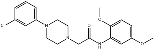 2-[4-(3-chlorophenyl)piperazin-1-yl]-N-(2,5-dimethoxyphenyl)acetamide Struktur