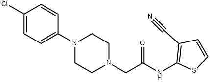 2-[4-(4-chlorophenyl)piperazin-1-yl]-N-(3-cyanothiophen-2-yl)acetamide Struktur