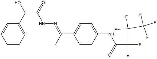 2,2,3,3,4,4,4-heptafluoro-N-[4-[(E)-N-[(2-hydroxy-2-phenylacetyl)amino]-C-methylcarbonimidoyl]phenyl]butanamide Struktur