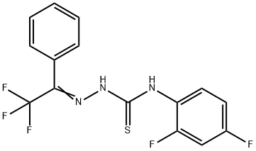 1-(2,4-difluorophenyl)-3-[(Z)-(2,2,2-trifluoro-1-phenylethylidene)amino]thiourea Struktur