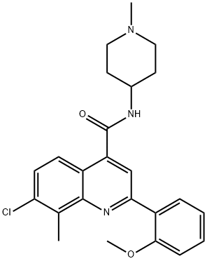 7-chloro-2-(2-methoxyphenyl)-8-methyl-N-(1-methylpiperidin-4-yl)quinoline-4-carboxamide Struktur